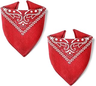 2 ud 100% algodón para mujeres hombres Niños pañuelo para el cuello motivo original motero lazo para la cabeza Rojo