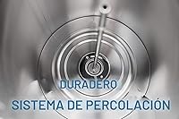 Vista 7 de SYBO SR-CP-50B - Cafetera de percolado de grado comercial de acero inoxidable Urna de agua caliente para hostelería, 50 tazas 8 L, metálica