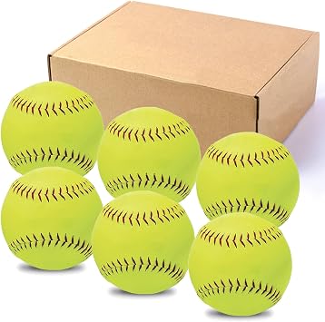 Softballs,Practice Softballs,Softball for Youth Teenager/Adults Players Training Ball,Safe Throwing for Indoor or Outdoor,Catching and Batting Practice,Cork Rubber Center