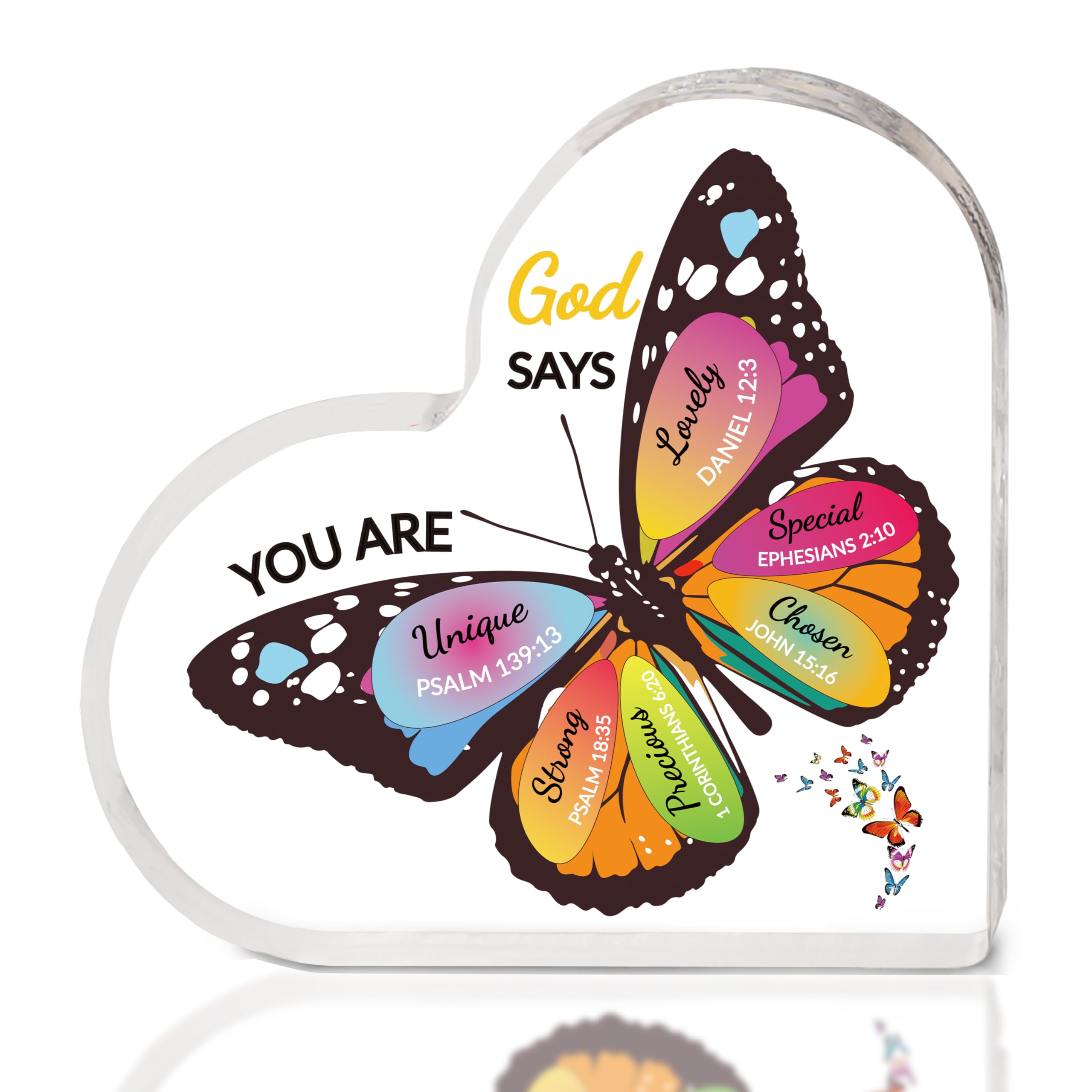 Christian Gifts for Women - Butterfly Inspirational Gifts Religious Gifts Acrylic Spiritual Gifts for Women Men Friends Mom Sister Christmas Gifts Faith Gifts Birthday Gifts Christian Home Decoration