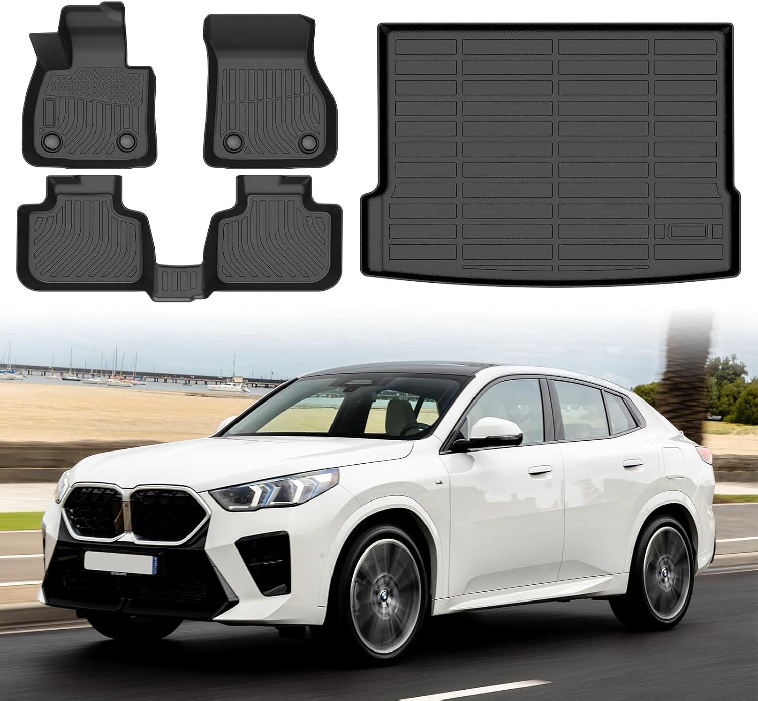 X2 Floor Mats - Car Mats for BMW X2 2018-2023, All Weather Floor Mats and Cargo Liner for X2 Accessories, Heavy Duty Rubber Mats, Car Accessories