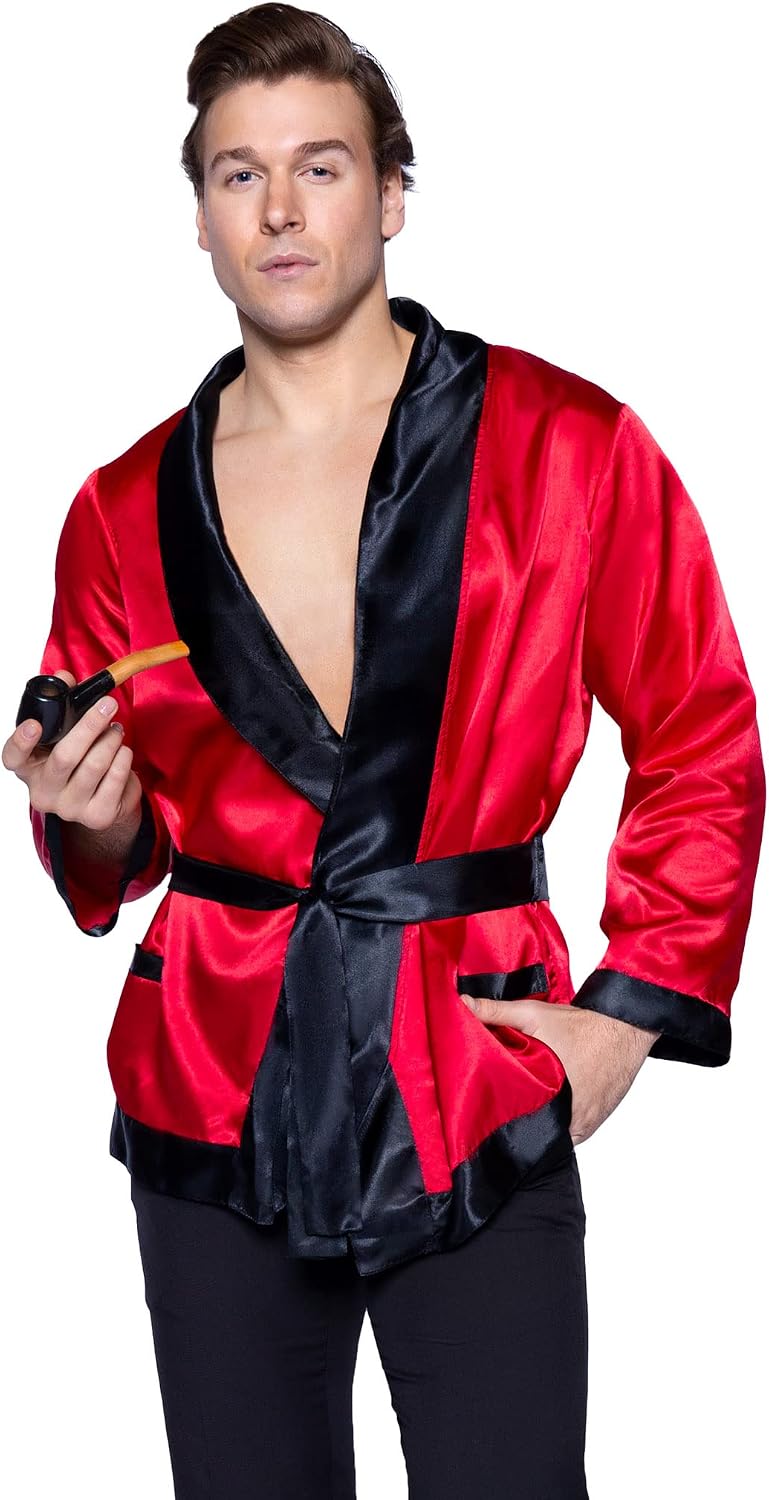 Leg Avenue Men's 2 Piece Bachelor Cigarette Smoke Jacket And Pipe Costume