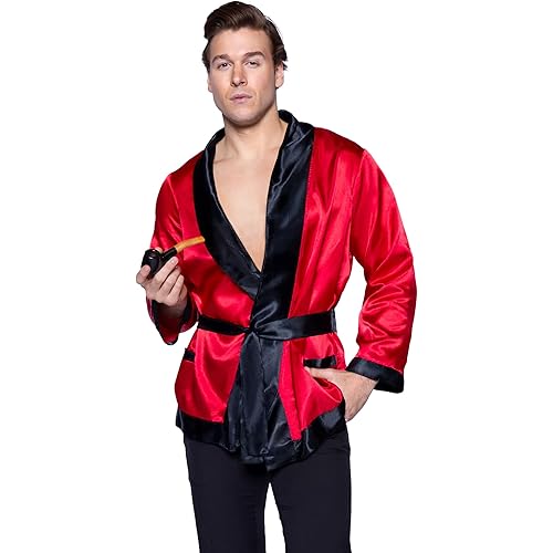 Leg Avenue Men's 2 Piece Bachelor Cigarette Smoke Jacket And Pipe Costume