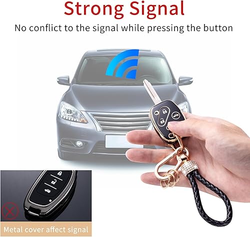 Miniatura 3 de Gematay Funda para llavero Honda con cordón para llavero, protector de llavero compatible con Honda Accord 2003-2012Civic EX 2006-20132009-2015