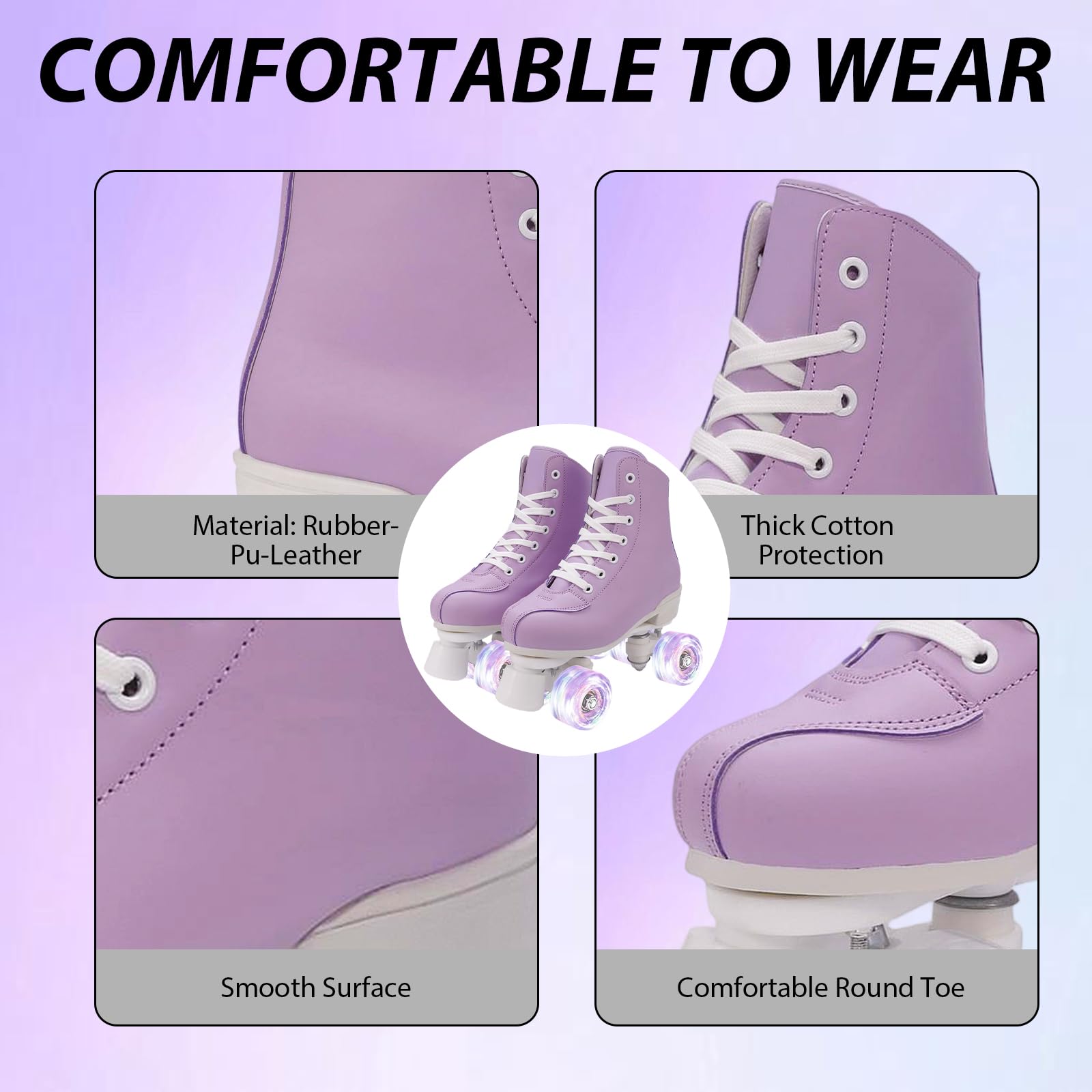 XUDREZ Patines de ruedas para mujeres y niñas, patines Derby para adultos, color verde menta, patines de cuatro ruedas para principiantes, al aire libre e interiores