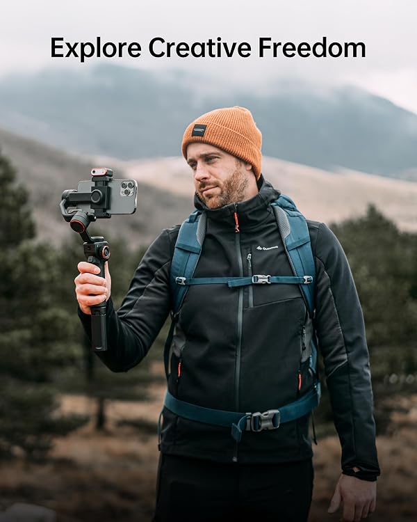 Hohem iSteady M6 Kit Smartphone Gimbal Stabilizer, Magnetic AI Tracking Sensor Fill Light, OLED Display, 3-Axis Phone Gimbal for iPhone Android, Phone Stabilizer for Video Recording, YouTube TikTok by Hohem - Image 9