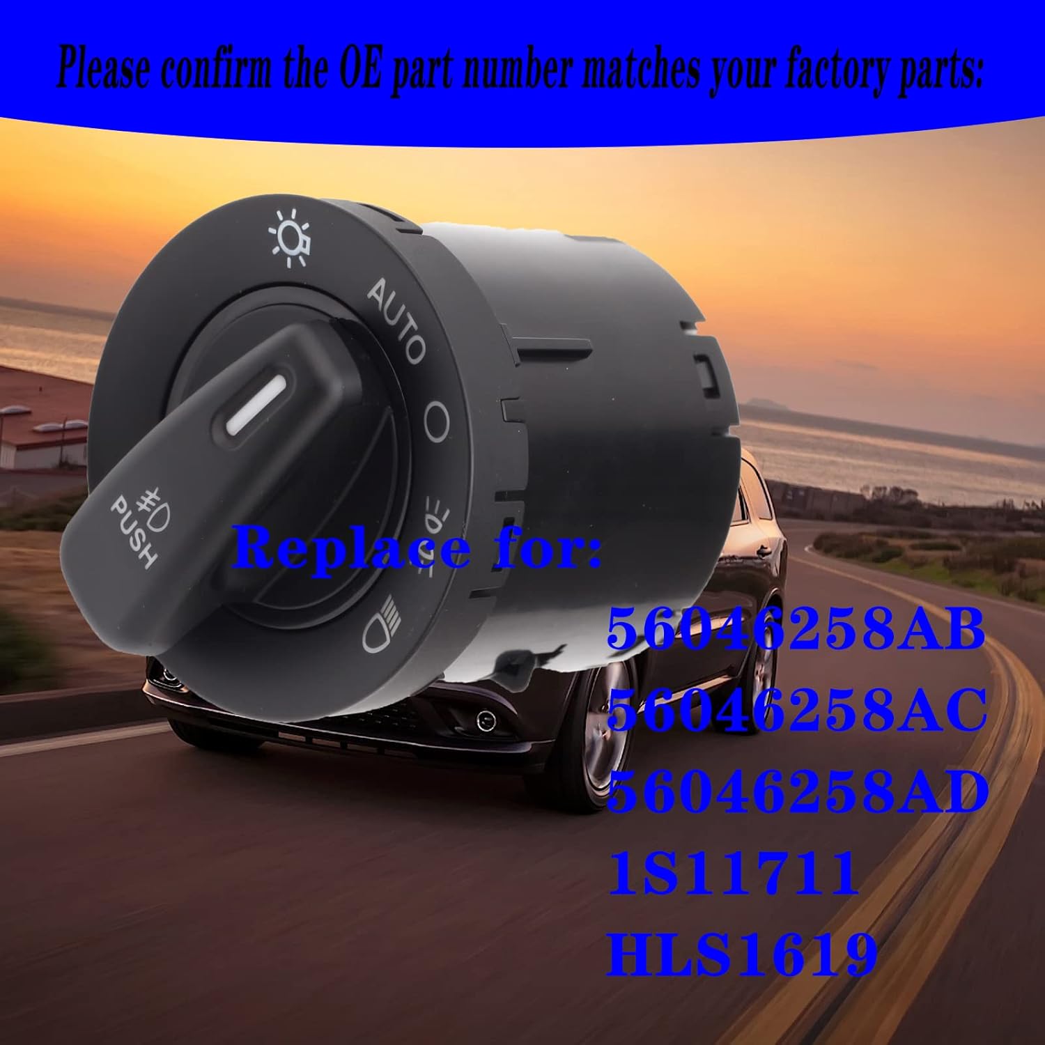 Headlight Switch Compatible with Chrysler 2011-2015 300 2012-2016 Town & Country/Dodge 2011-2015 Charger 2011-2020 Durango Journey 2012-2020 Grand Caravan Replaces 56046258AB 56046258AC