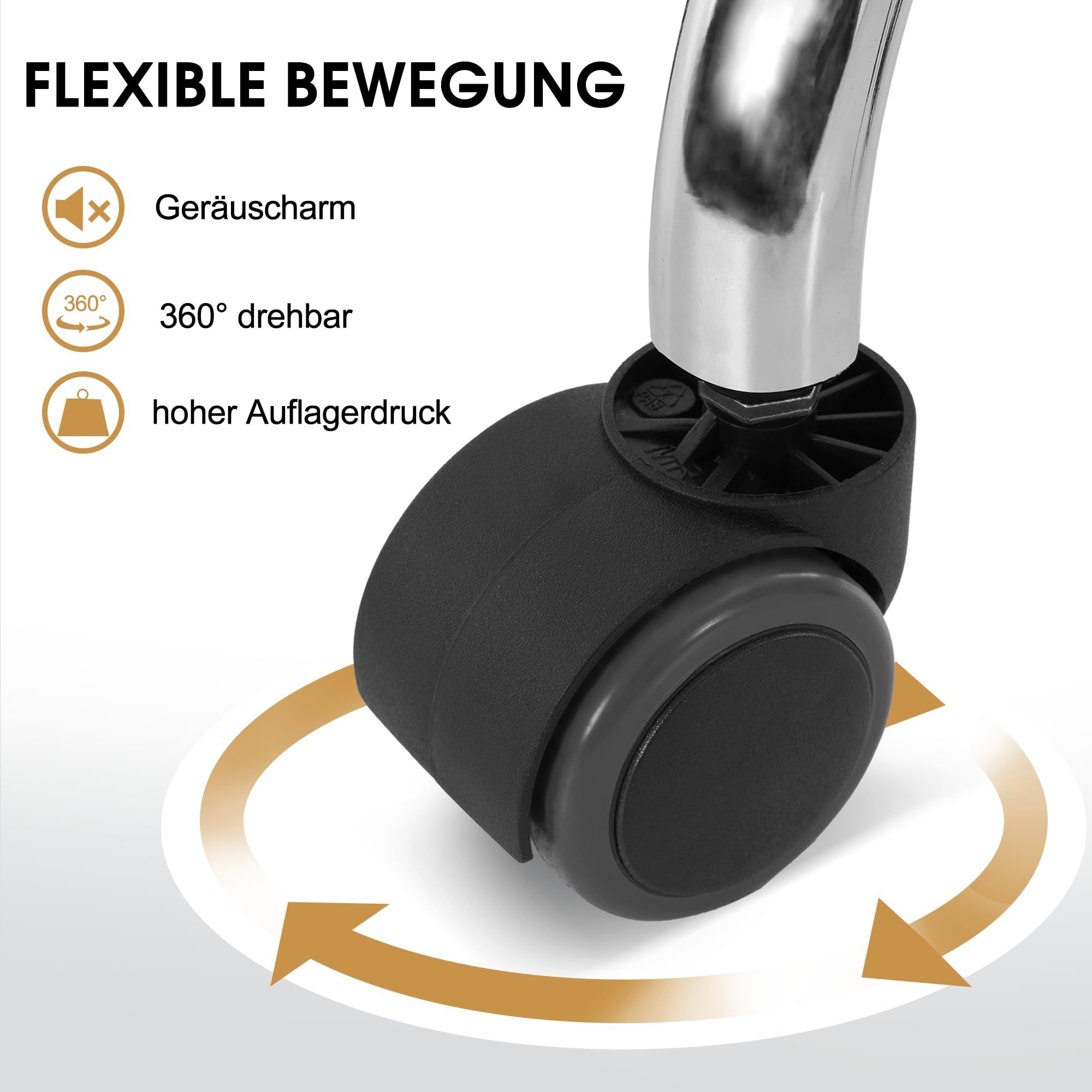 VEVOR Bureaukruk, belasting 181 kg, rolkruk, 360 graden draaibaar, in hoogte verstelbaar, 46-60,5 cm, rolstoel, dik kussen, 10 cm, bekleed met PU-leer, voor massagesalon, kantoor, kliniek
