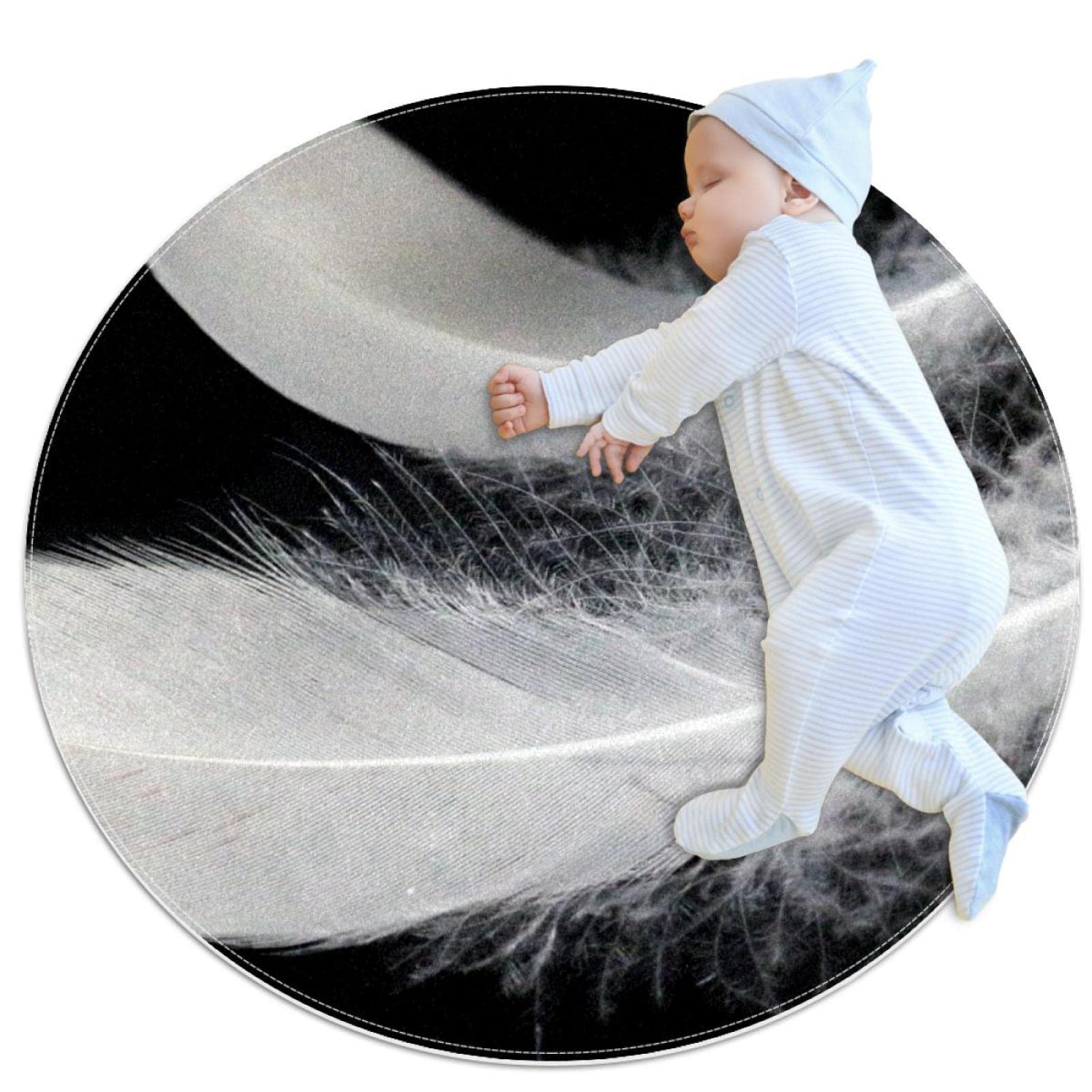 Tapis de salle de bain antidérapant rond 1m chambre et canapé blanc