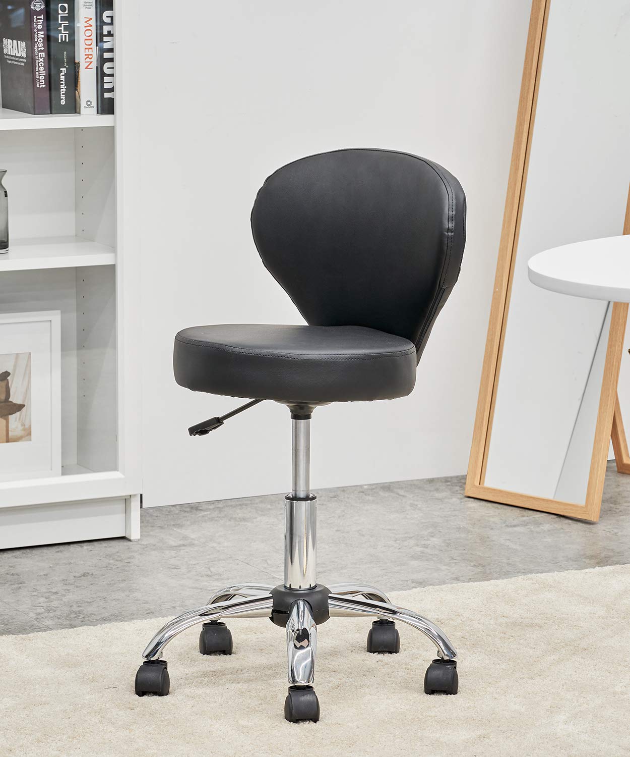 KLASIKA Rolling Swivel Salon Stool Chair with Back Support Adjustable
