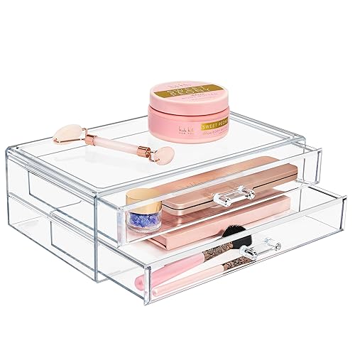 Stackable Acrylic Drawers - 2 Clear Storage Drawers for Organizing