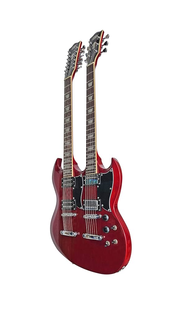 Amazon.com: IYV 18 String Electric Guitar, Right, Trans Red
