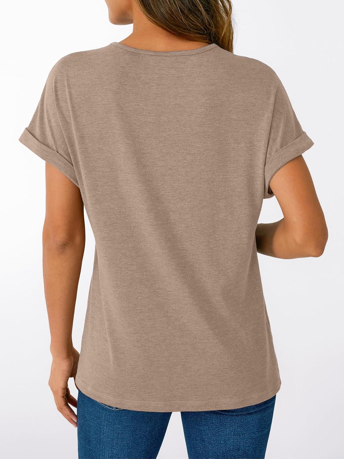 AUTOMET Short Sleeve V Neck T Shirts Womens Summer Business Casual Dressy Tops 2026 Henley Loose Fit Basic Spring Outfit - Image 5