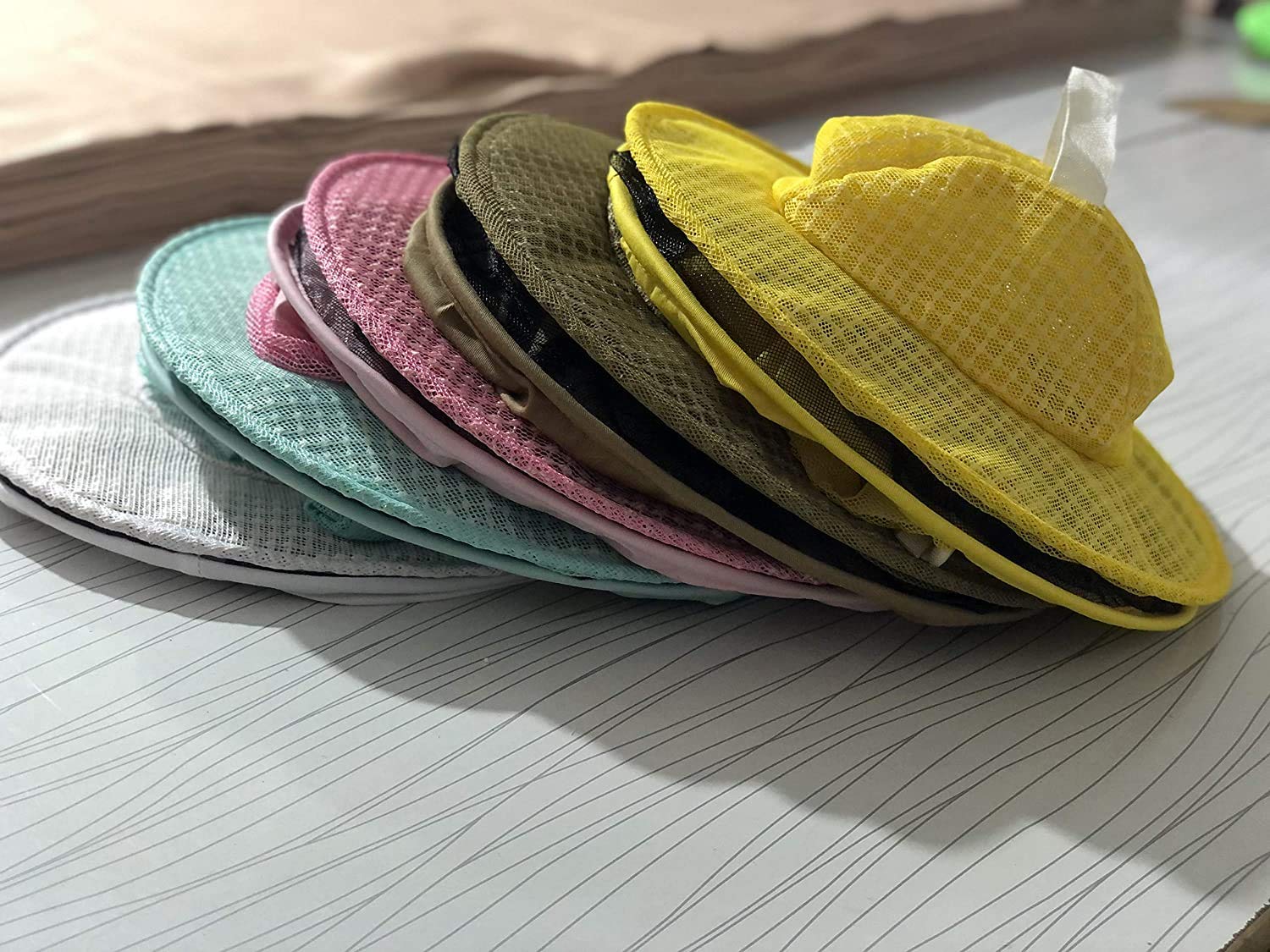 Clothes & Leather Gear Three Layer Ventilated Beekeeping Veil in Round (Pink, 3 Layer HAT)