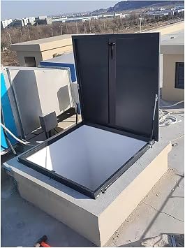 Aluminum Alloy Roof Access Hatch, Weatherproof Heavy Duty Roof Hatch Door, Plat Roof Exit Lid with Rubber Seal, Maintenance & Repair Port ShieldSize27x27in68.6x68.6cm