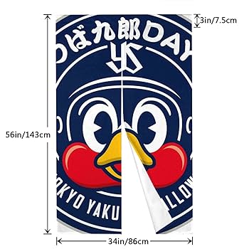 つば九郎　のれん 東京 ヤクルトスワローズ Amazon｜のれん 東京ヤクルトスワローズ つば九郎 (1) 暖簾
