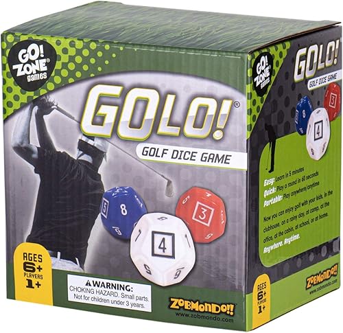 Zobmondo!! GOLO Juego de dados de golf | para golfistas, familias y niños | Divertido juego portátil para el hogar, viajes, camping, vacaciones,