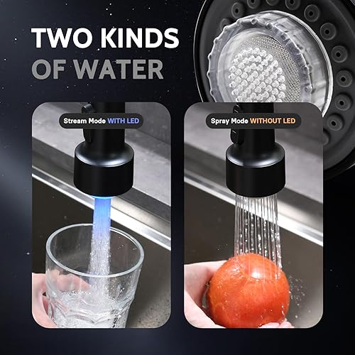 Miniatura 119 de WEWE Llave de cocina dorada cepillado con pulverizador desplegable, llave con resorte de latón/acero inoxidable, un mango, con placa de cubierta, 1