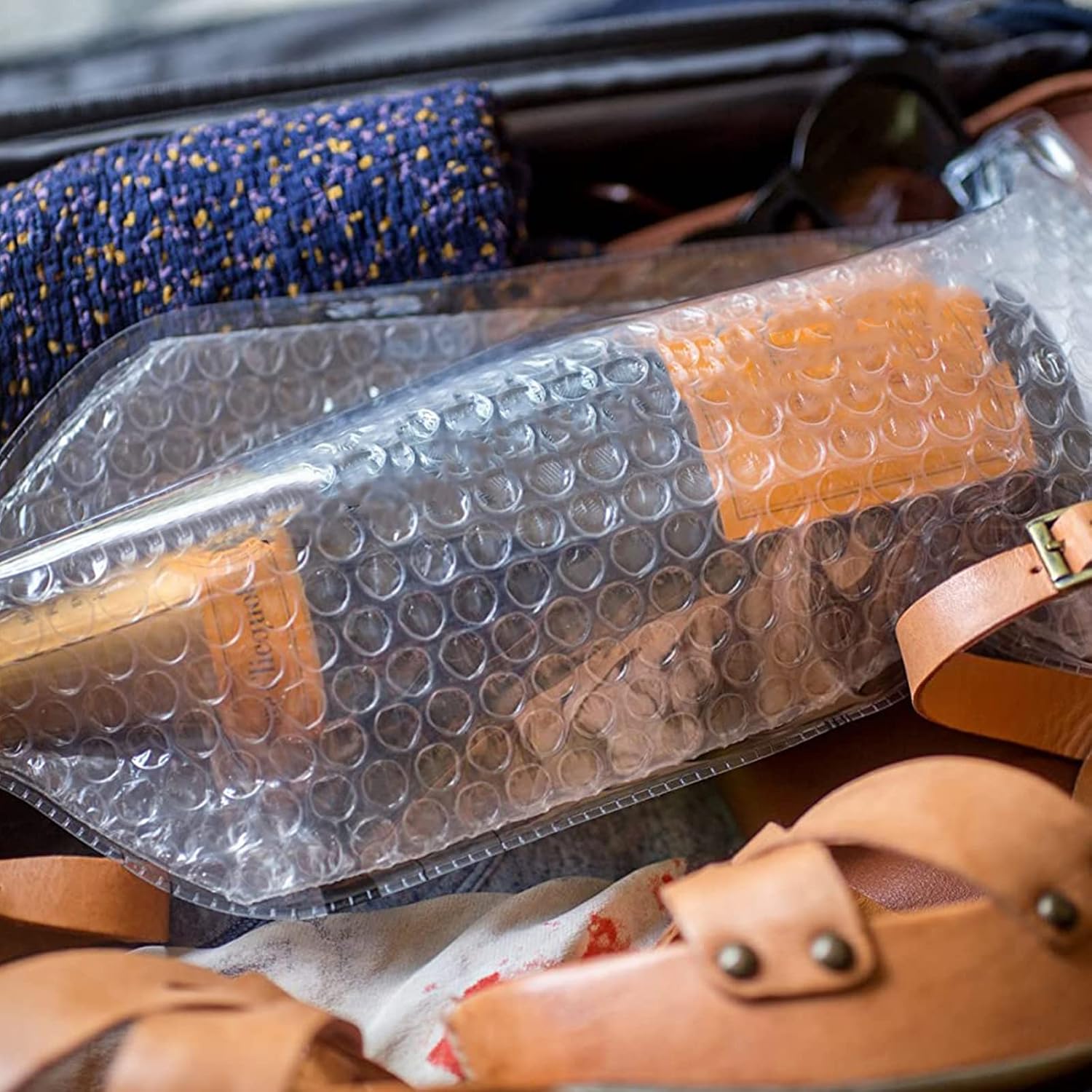 Reusable Wine Bag - 10Packs Wine Bottle Travel Protector for Travel Glass Bottle Bags,Double Layer Bubble Cushioning Wrap Suit for Airplane Car Cruise Protection Luggage Leak-proof