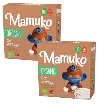 MAMUKO Baby Porridge - عصيدة صحية بنكهة الشوفان والألياف العالية - دقيق الشوفان الخالي من الكائنات المعدلة وراثيًا للرضع من 3 إلى 6 أشهر - دقيق الشوفان العضوي للنمو والتطور الصحي - عبوتين 200 جرام و10 حصص