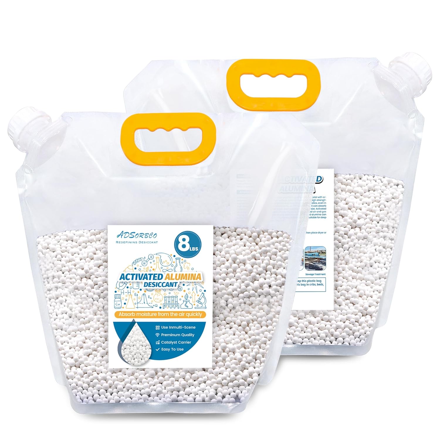 8 LBS Activated Alumina Desiccant, High-Efficiency 3D Printer Desiccant for Filament Drying, Reusable Activated Alumina Moisture Absorber for Storage & Dehumidifiers