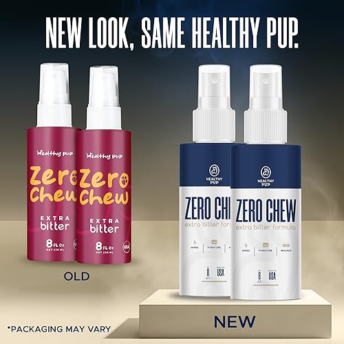 Miniatura 2 de Healthy Pup Spray antimasticable para que los perros dejen de masticar, 8 onzas antimasticables, espray amargo para muebles, alambres, madera, extra