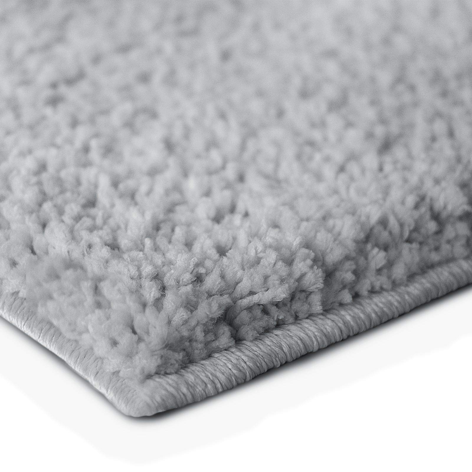 Floordirekt Tapis de bain Sky Soft | Carré et rond | Tapis de bain | Extra moelleux | Antidérapant et à séchage rapide | Plusieurs couleurs et tailles (80 x 150 cm, gris argenté)