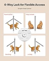 Vista 3 de VEVOR Puerta de gato para ventana, ajustable para adaptarse a un ancho de ventana de 27 a 32 pulgadas, 4 modos de bloqueo seguro, marco de aluminio