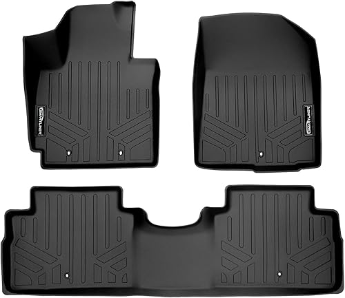 SMARTLINER Juego de tapetes de piso de ajuste personalizado de 2 filas compatibles con Kia Soul 2014-2019