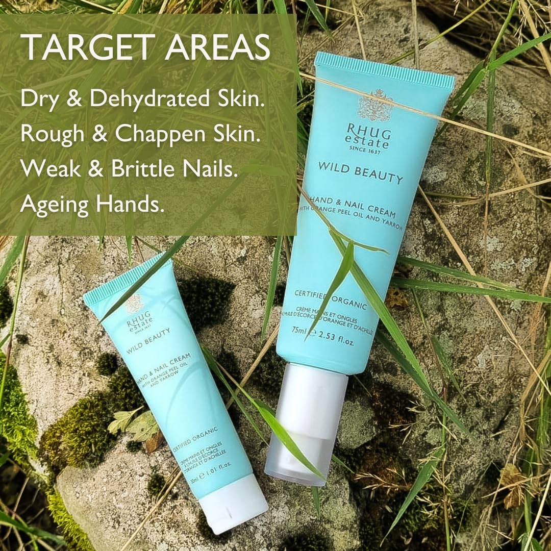 Rhug Wild Beauty - Hand & Nail Cream with Orange Peel Oil and Yarrow | Nourishing Moisturizer for Hands | 75ml | Made in the UK - Image 4