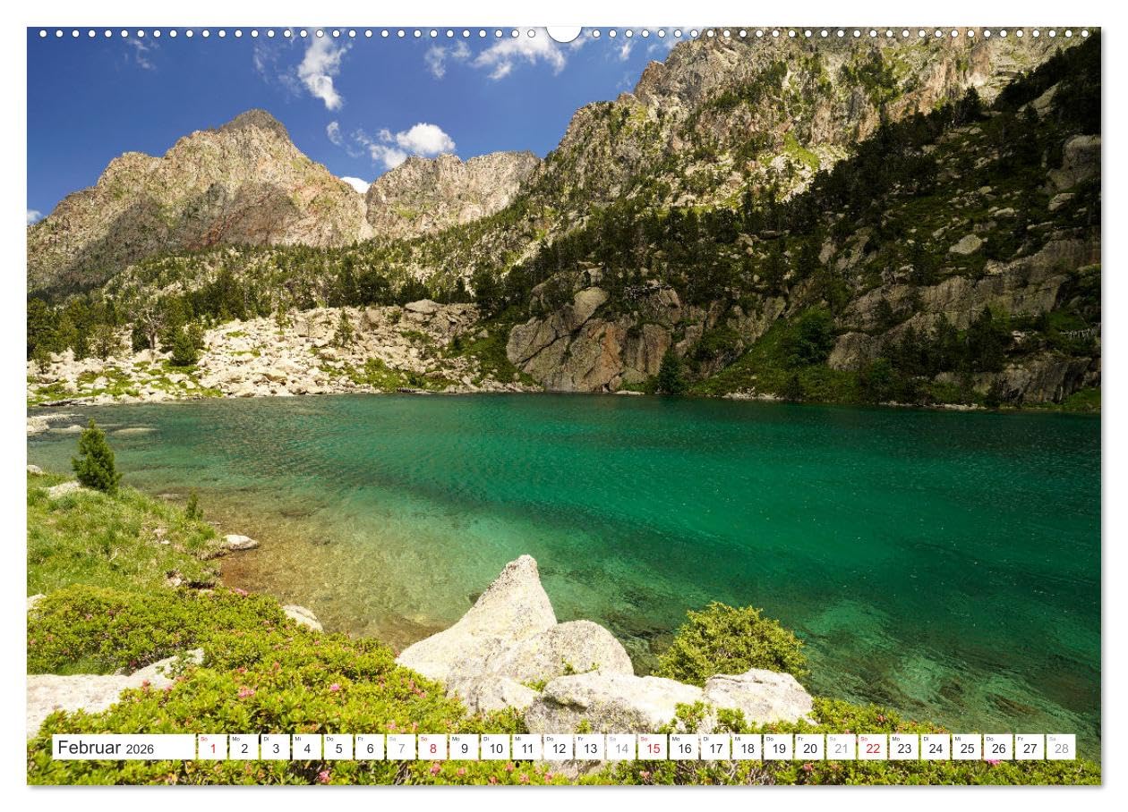 Spanien - die Pyrenäen (hochwertiger Premium Wandkalender 2026 DIN A2 quer), Kunstdruck in Hochglanz: 12 Monate mit der wunderbaren Gebirgslandschaft der spanischen Pyrenäen. (CALVENDO Orte)