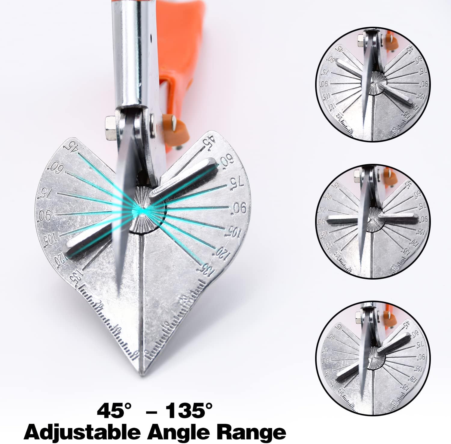 Miter Shear, Multi Angle Miter Shear Cutter Cuts 45 to 135 Degree with 5 Replacement Blades, Miter Shear Cutter for Angular Cutting and Trimming of Trunking and PVC Strips - 