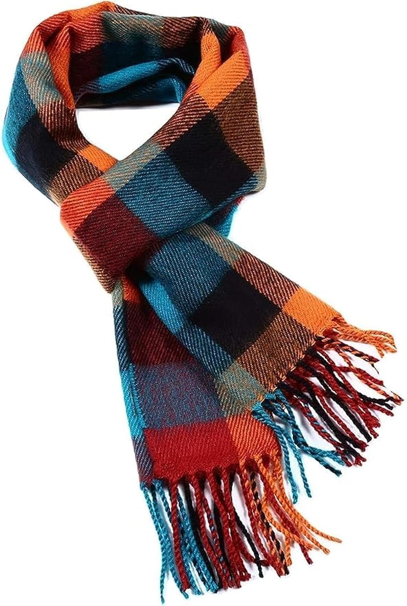 Premium Soft-Touch Plaid Tassel Scarf for Men, Elegant Winter Wrap