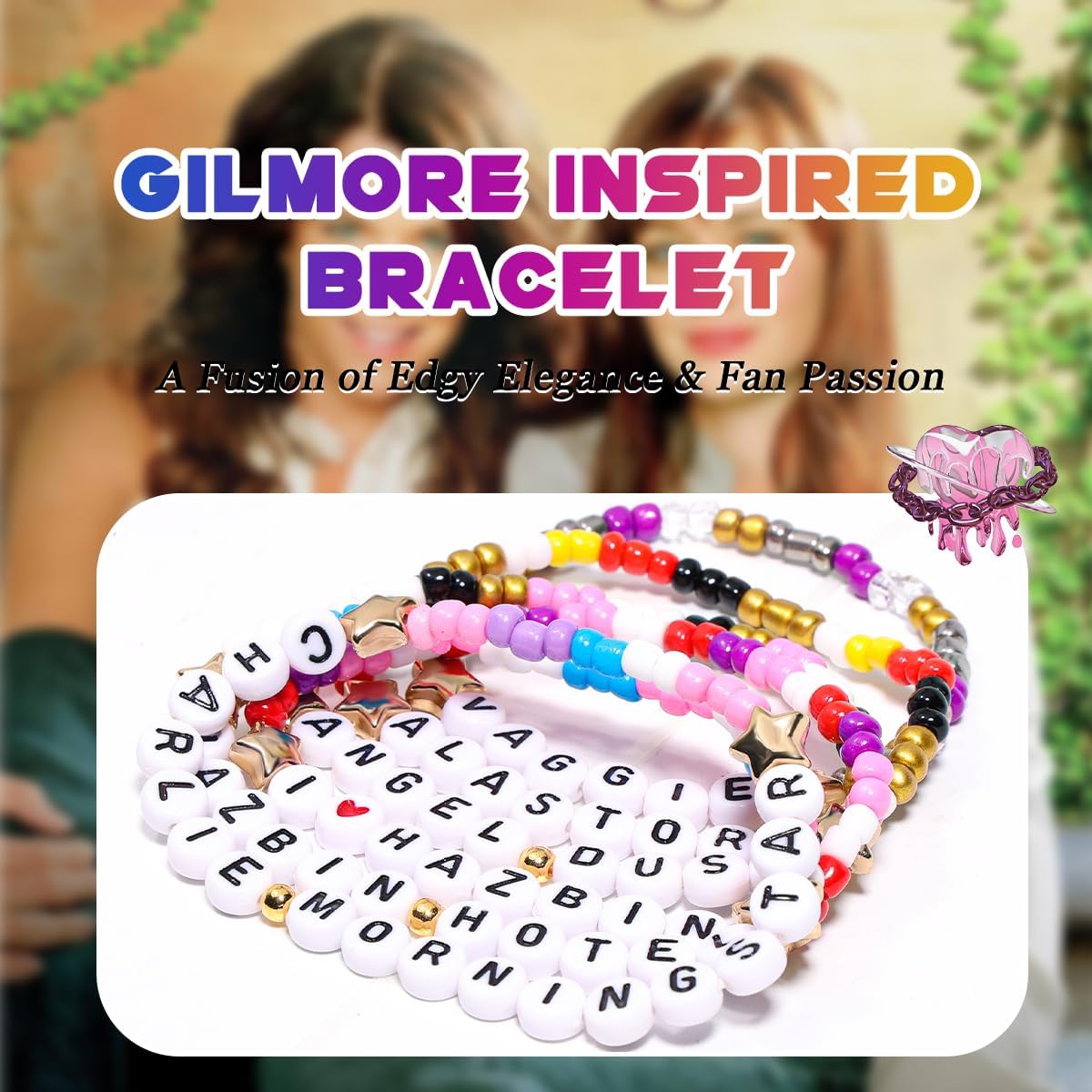 AICase for Gilmore Merchandise Girls Inspired Bracelets Outfit 6 PCS Stackable Stretch Friendship Beaded Bracelets Gilmore Girls Merch Accessories Jewelry Gifts for Fans Birthday Christmas_3155 - Image 2