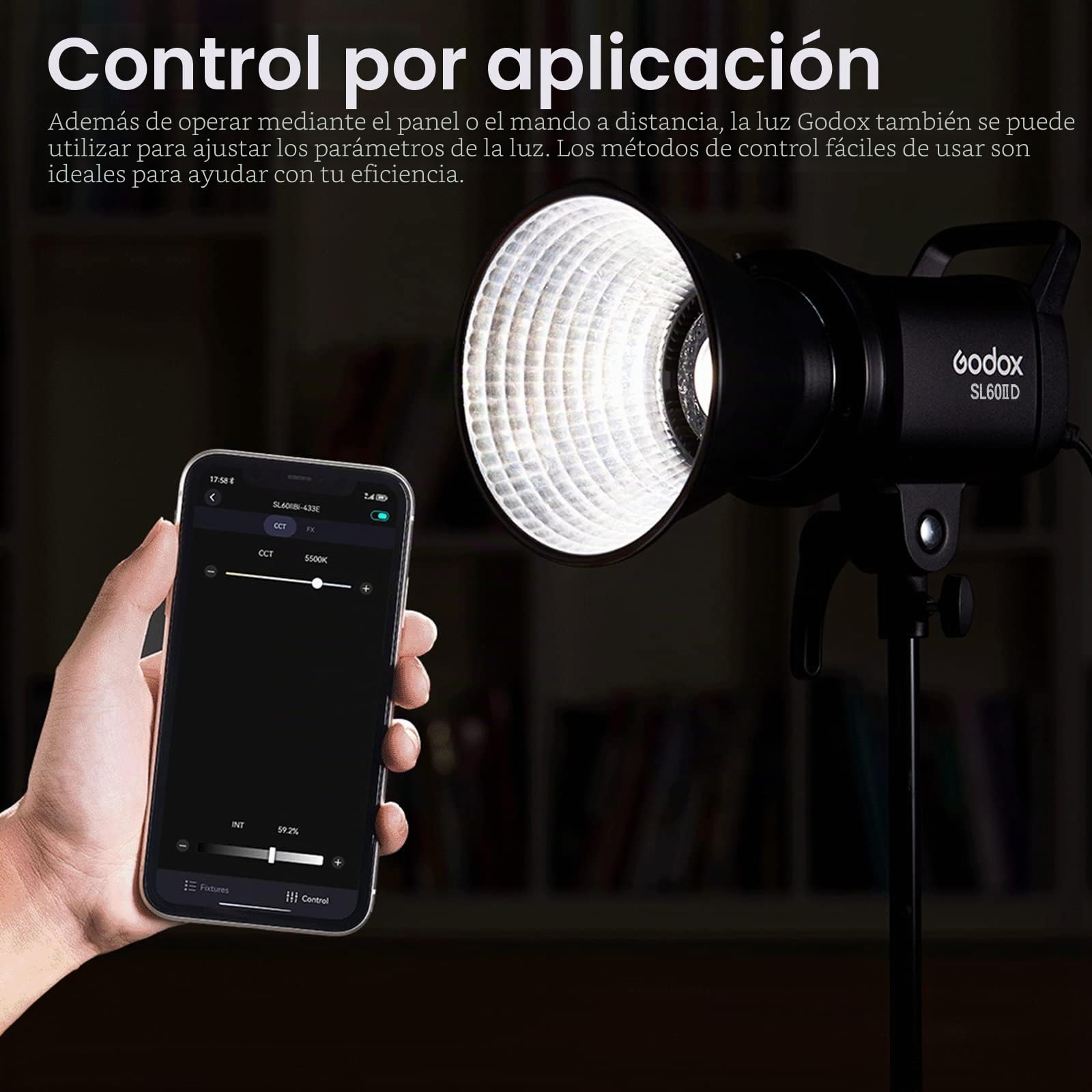 Godox SL60IID LED Video Light 70WS 5600K CRI96+ TLCI97+, Bowens Mount LED Vídeo Luz con 8-FX Effects Estudio Continuas Light
