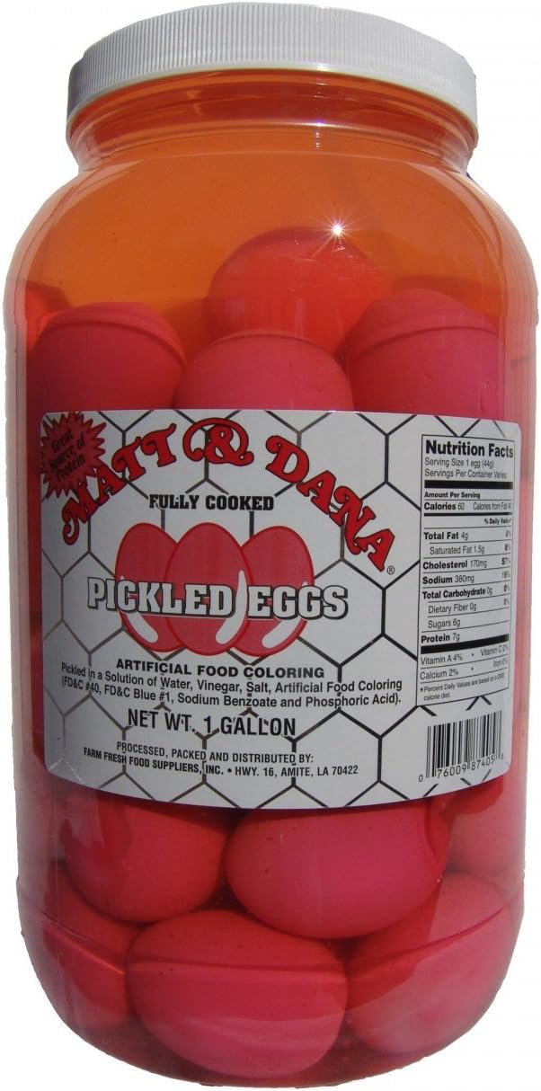 Hannah's Pickled Eggs 1/2 Gallon Jar Gourmet Meat Gifts