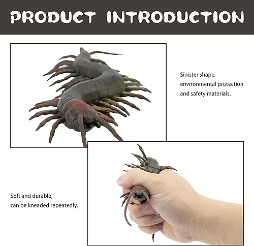 Miniatura 4 de Figura de reptil, juguete de goma suave, animales tropicales de la selva con ciempiés, juguete súper elástico TPR para niños, perfecto para regalos,