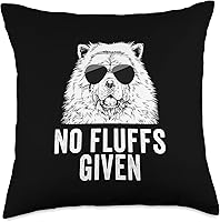 Vista 5 de Chow Chow Zero Fluffs Given Dog Lovers Funny No Fluffs Given Chow Dog Mom Dad - Almohada de 16 x 16 pulgadas, multicolor