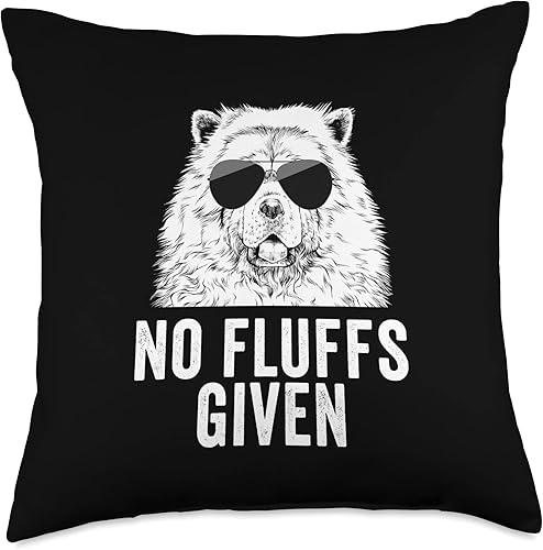 Miniatura 1 de Funny No Fluffs Given Chow Dog Mom Dad - Almohada de 18 x 18 pulgadas, multicolor