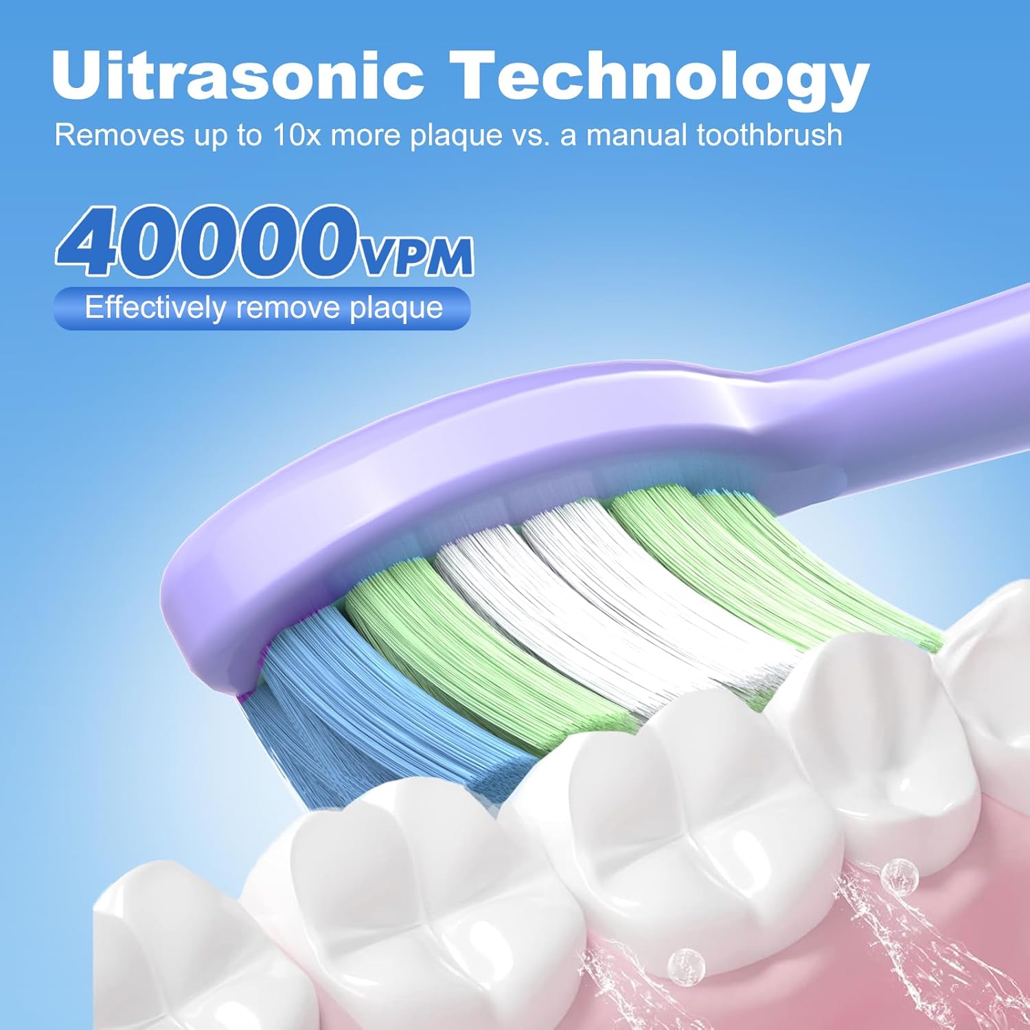 JTF Sonic Electric Toothbrush for Adults: 5 Modes with Smart Timer for Deep Cleaning & Whitening, 2 Brush Head Types for Sensitive Teeth, Gums & Braces, Travel-Friendly Case and Wireless Charging Base