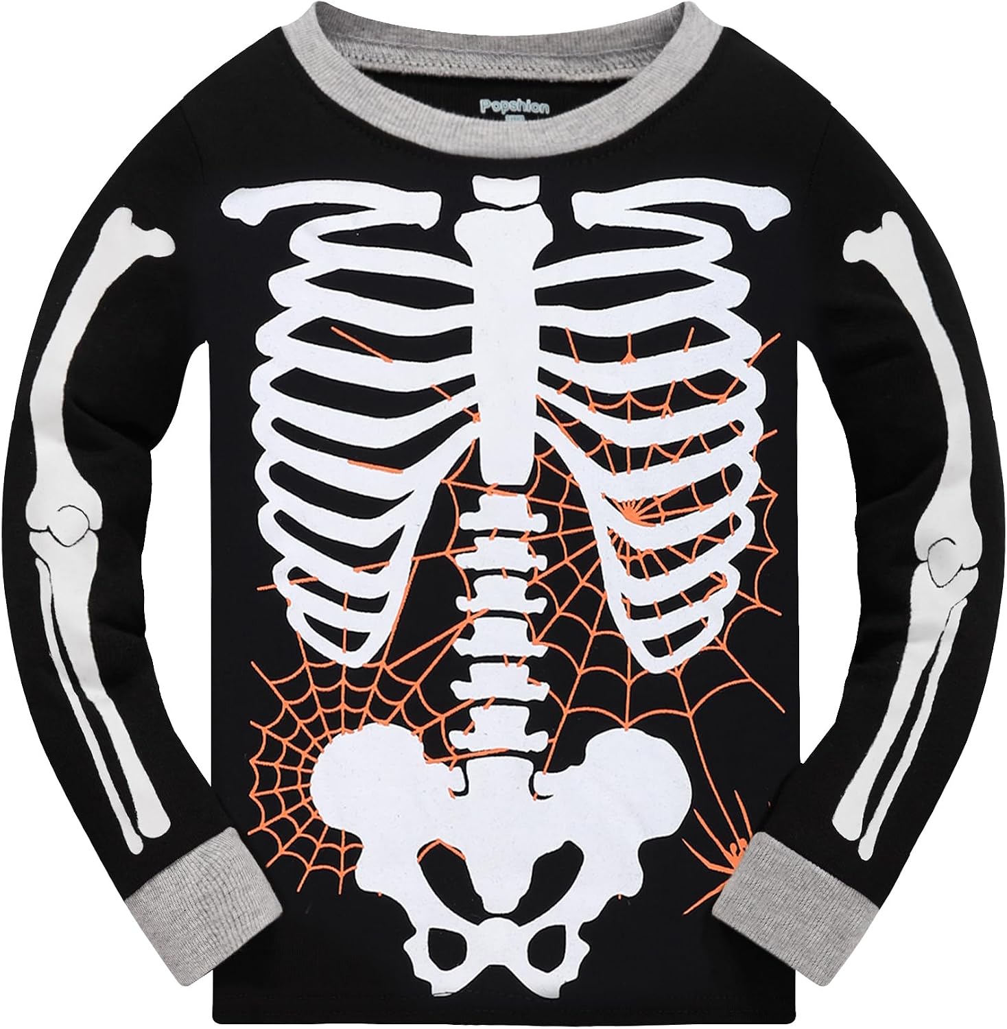 Toddler Boys Skeleton Pajamas Sets Kids Pumpkin Sleepwear Boys Halloween 2 Pcs PJS