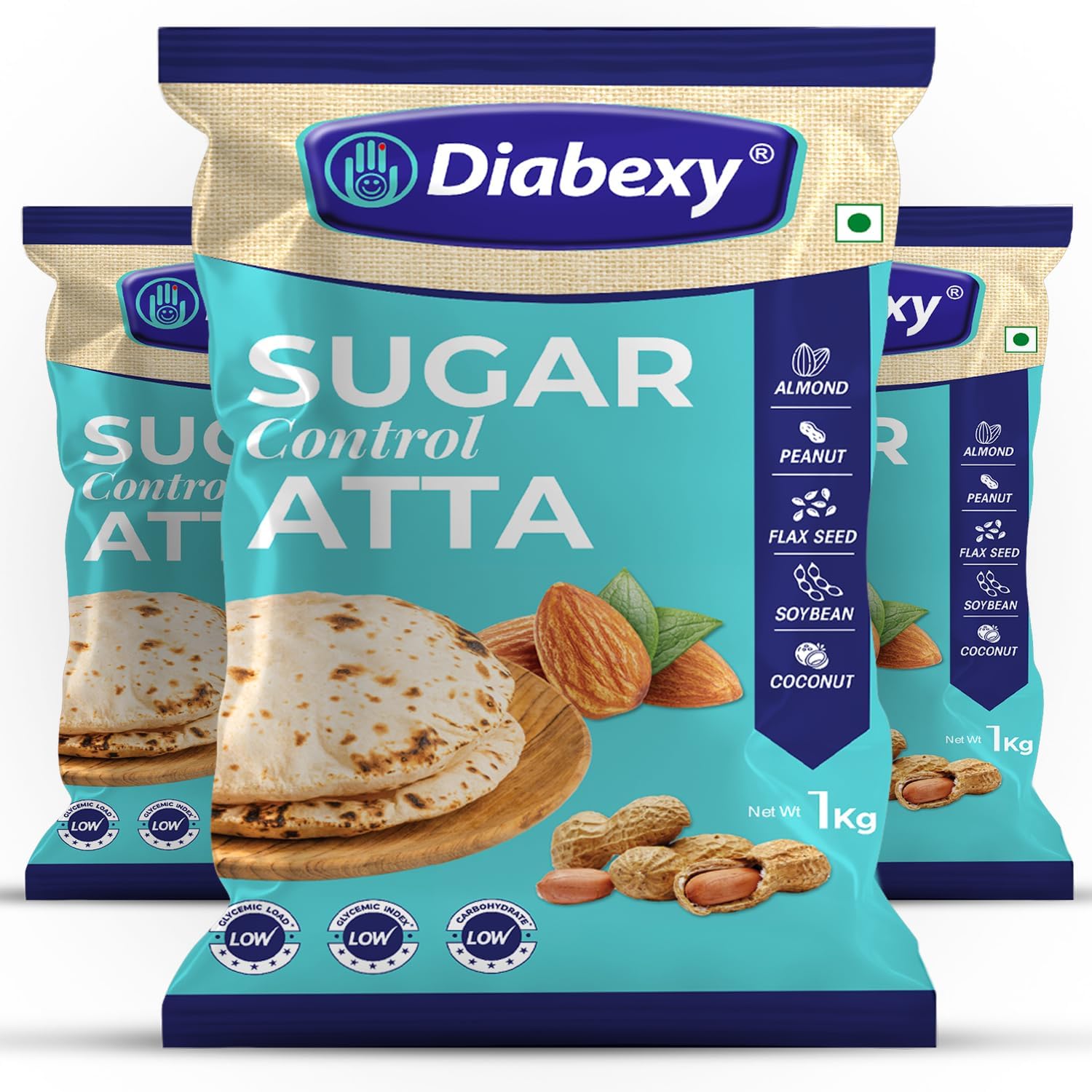Diabexy Sugar Control Atta for Diabetics Pack of 3 (1kg Each)