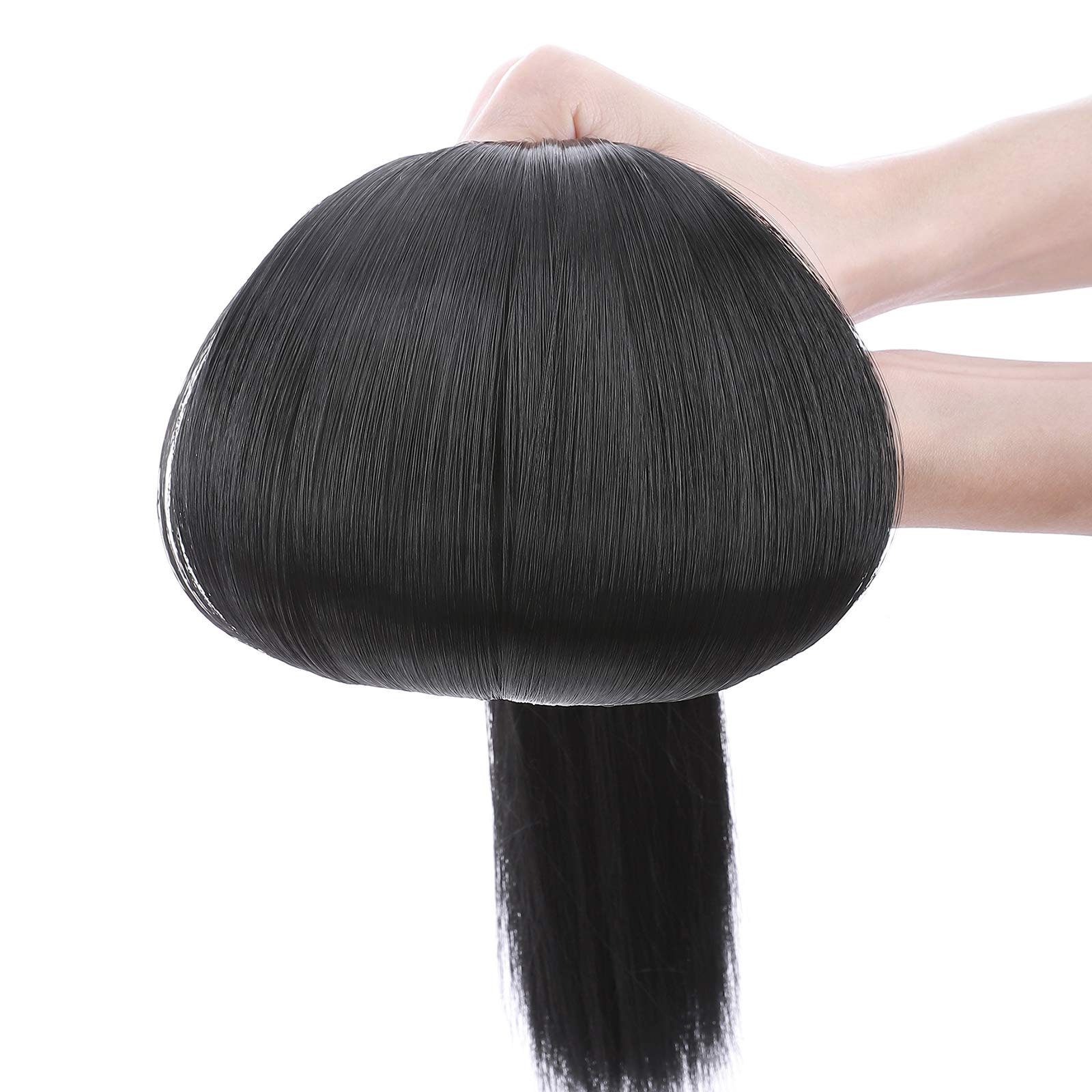 SEGO Extension Capelli Invisibili con Filo Fascia Unica No Clip Lisci 60cm 120g - Nero Intenso