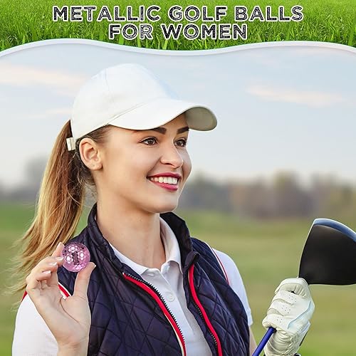 Miniatura 6 de Hiboom Una docena de pelotas de golf metálicas para mujeres, pelotas de golf para mujer para máxima distancia y tiros más rectos, regalo ideal para