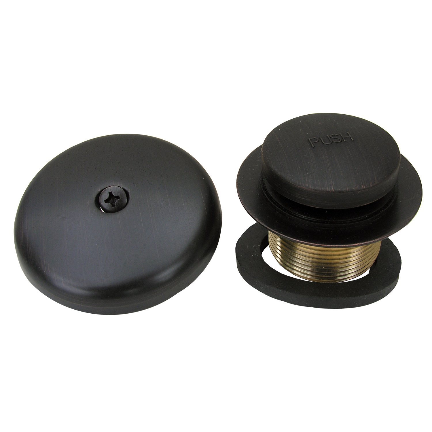 Simpatico 34859Ob Tip Toe Tub Strainer Kit With Single Hole Overflow Plate And Screw With 1-1/2" Bushing, Dark Oil Rubbed Bronze