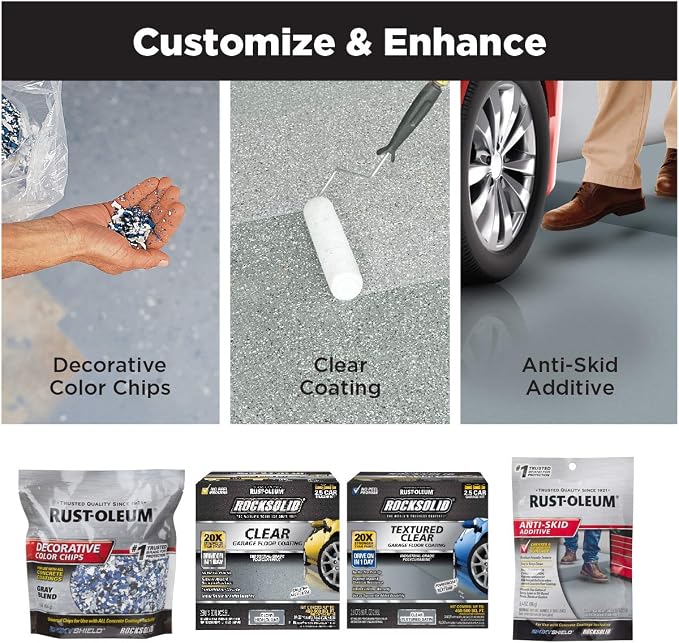 Rust-Oleum RockSolid Polycuramine Pintura para Piso de Garaje Gris de Alto Brillo miniatura 9