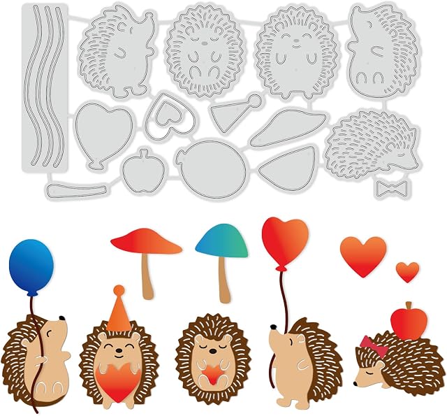 GLOBLELAND Hedgehog Cutting Dies Metal Love Embossing Stencils Die Cuts for Paper Card Making Decoration DIY Scrapbooking Album Craft Decor