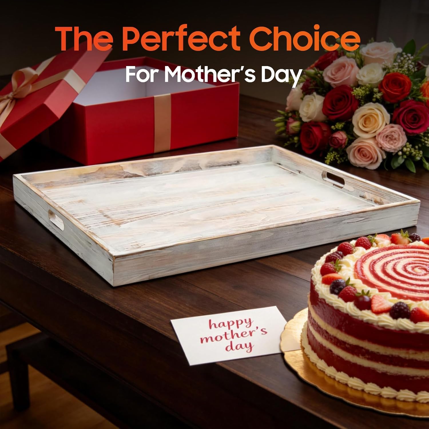 Noodle Board Stovetop Cover | 30" x 22" Kitchen Counter Protector & Serving Tray,Farmhouse Drop-in Design for Gas/Electric Ranges,Splash Guard Backsplash,Apartment & RV Must-Have (Weathered White)