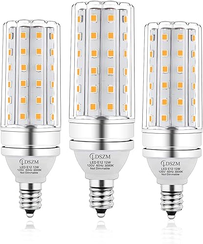 Bombillas LED E12, 12 W LED Bombilla de candelabro equivalente a 100 W, 1200 lm, Base decorativa de candelabro E12 no regulable LED, Candelabro de Bombillas LED E12, 12 W LED Bombilla de candelabro equivalente a 100 W, 1200 lm, Base decorativa de candelabro E12 no regulable LED, Candelabro de