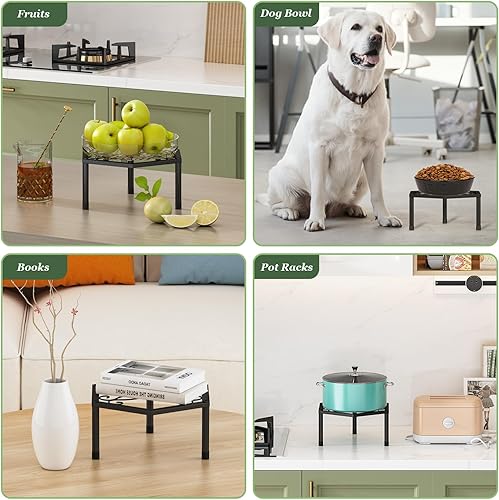 Miniatura 5 de Paquete de 5 soportes de metal para plantas, soporte de maceta de hierro resistente a la oxidación para múltiples decoraciones de plantas, estante